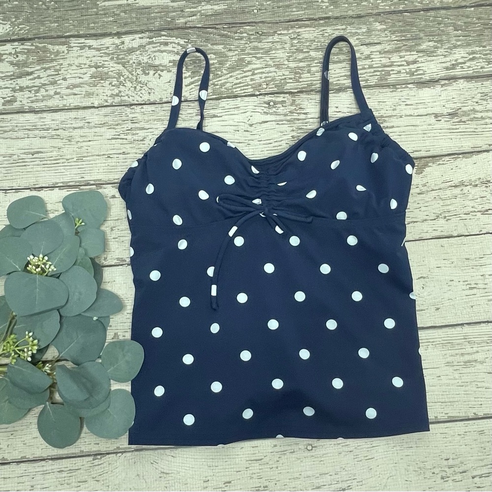 Lands’ End Polka Dot Tankini Swim Top